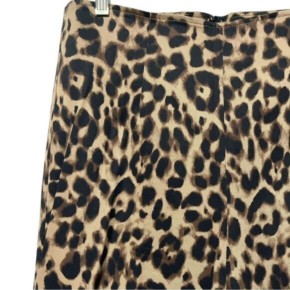 NWOT REFORMATION Leopard Print Marlon Cropped Pants 12 - Picture 3 of 9